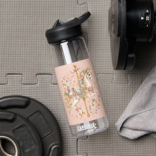 Watercolor Carousel Horse Parisian Fairytale Water Bottle