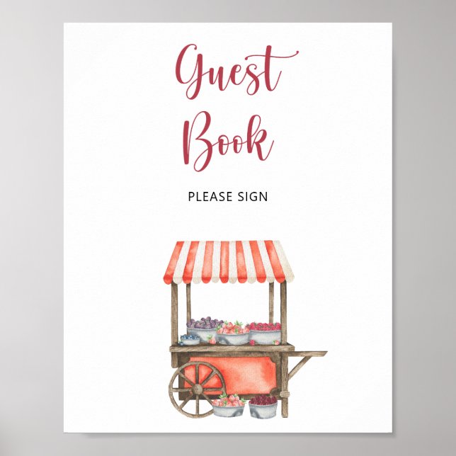 watercolor cart berry \ Guest book (Front)