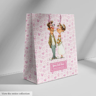 Watercolor Cartoon Wedding Couple Humour Gift Bag