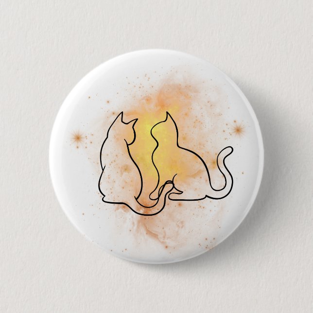 Watercolor Cat Button (Front)