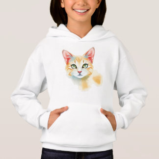 Watercolor Cat Girls Hoodie