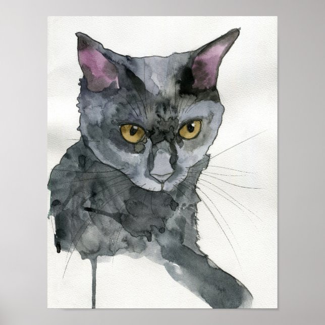Watercolor Cat Poster (Front)