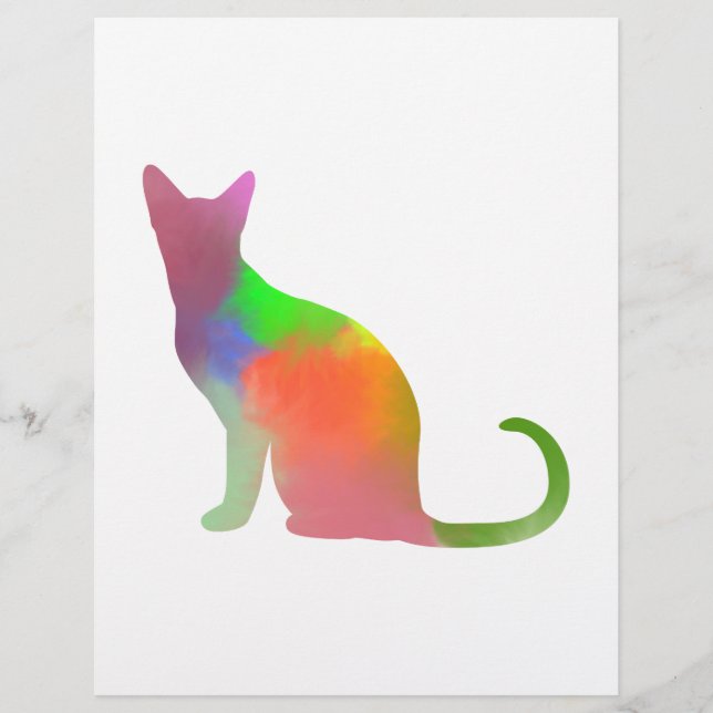 Watercolor Cat Silhouette (Front)