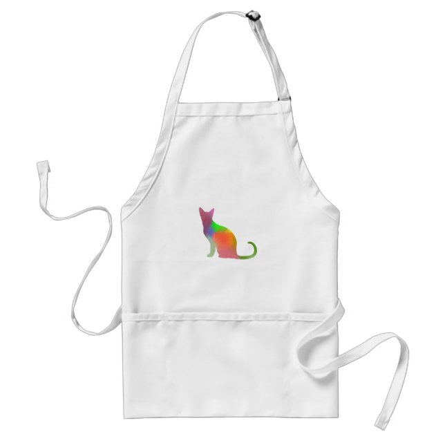 Watercolor Cat Silhouette Standard Apron (Front)