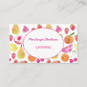 Watercolor Catering Fruit Business Card