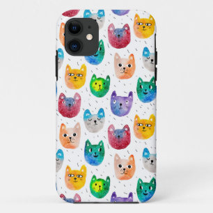 Watercolor cats and friends Case-Mate iPhone case