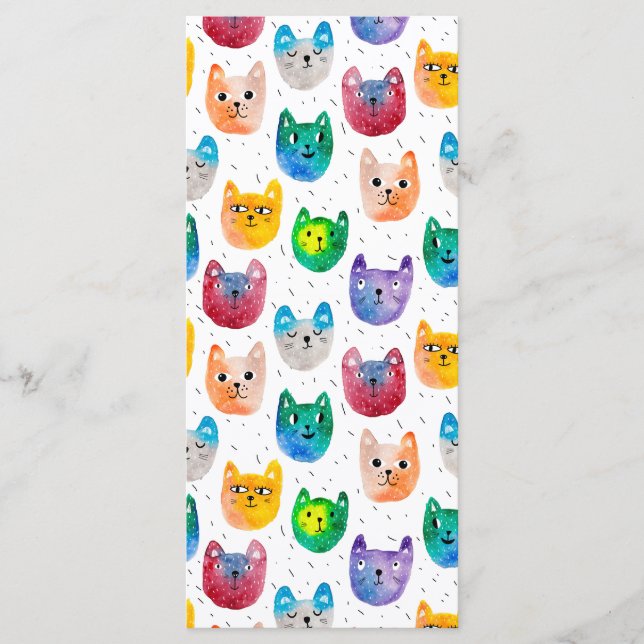Watercolor cats and friends menu (Front)