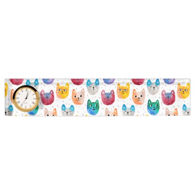 Watercolor cats and friends nameplate (Front)