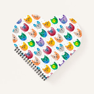 Watercolor cats and friends notebook