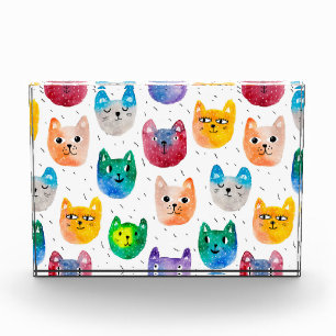 Watercolor cats and friends photo block