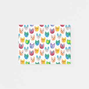 Watercolor cats and friends post-it notes
