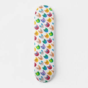 Watercolor cats and friends skateboard