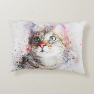 Watercolor Cats Decorative Cushion