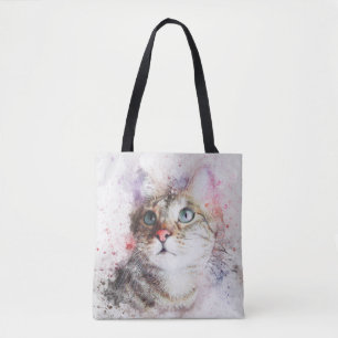 Watercolor Cats Tote Bag