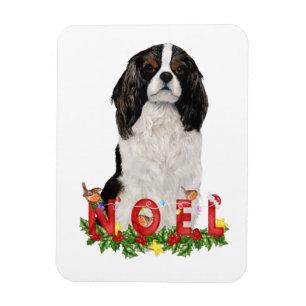 Watercolor Cavalier King Charles Noel Christmas Magnet