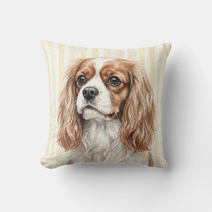 Watercolor Cavalier King Charles Spaniel Throw Pil Cushion