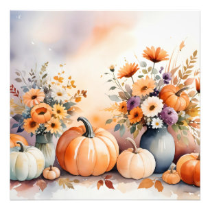 Watercolor celebrating fall photo print