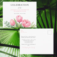 Watercolor Celebration of Life Pink Tulips