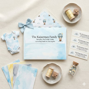 Watercolor Celestial Sheep & Balloons Baby Shower  Envelope