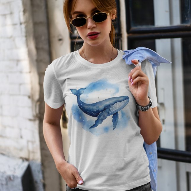Watercolor Celestial Whale T-Shirt (Creator Uploaded)