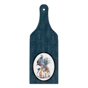 Watercolor Cello Vignette Cutting Board