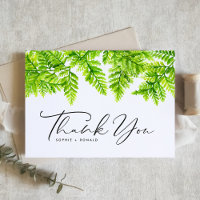 Watercolor Chartreuse Green Fern Leaves Wedding