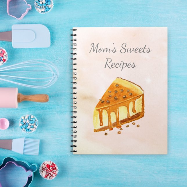 Watercolor Cheesecake Bakery Mum's Sweets Recipes Notebook (Creator Uploaded)
