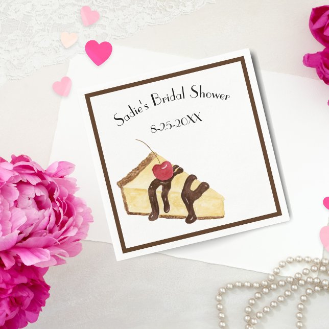 Watercolor Cheesecake Bridal Shower Napkin (Creator Uploaded)