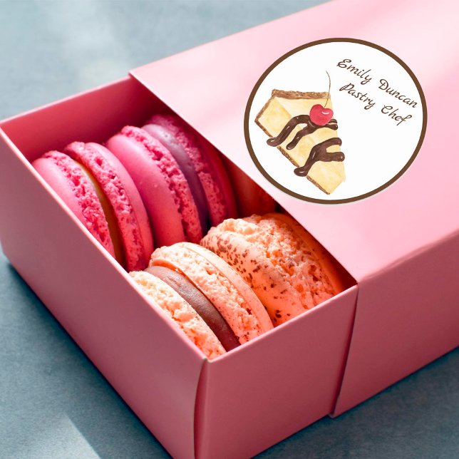 Watercolor Cheesecake Pastry Classic Round Sticker (Creator Uploaded)