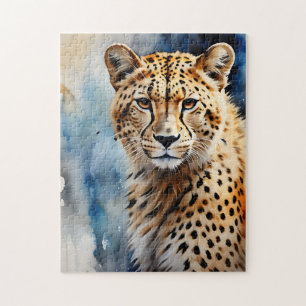 Watercolor Cheetah African Jigsaw Puzzle
