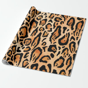Watercolor cheetah print pattern wrapping paper