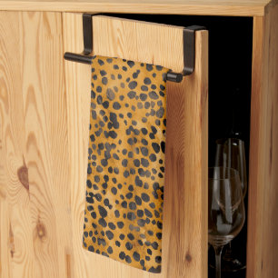 Watercolor Cheetah Print Tea Towel