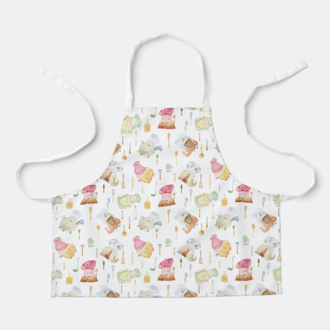 Watercolor chef gnomes apron (Front)