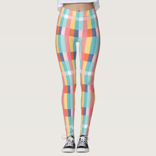 Watercolor Chequered Seamless Pattern Leggings