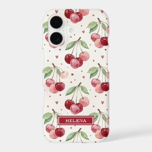 Watercolor Cherries Monogrammed