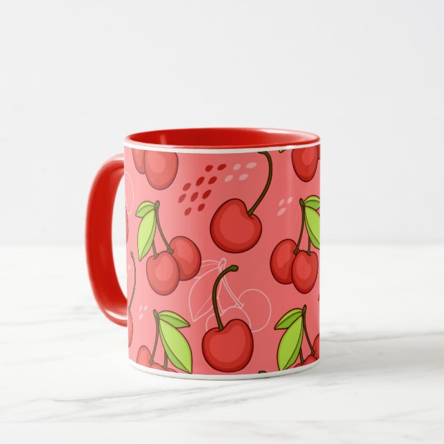 Watercolor Cherries Mug (Front Left)