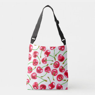 Watercolor cherries pattern crossbody bag