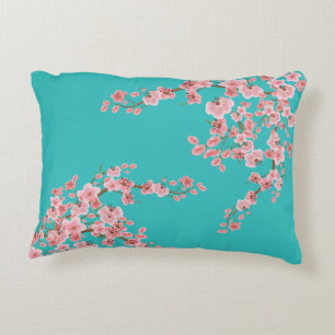 Watercolor Cherry Blossom Accent Pillow