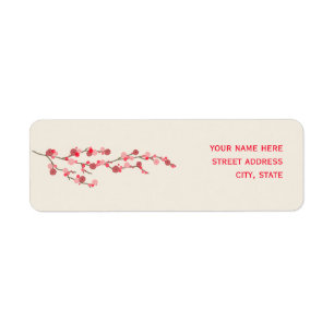 Watercolor Cherry Blossom Address Label