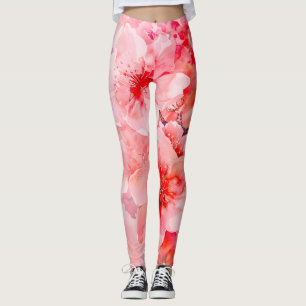 Watercolor Cherry Blossom Bliss Leggings