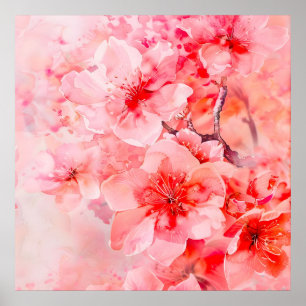Watercolor Cherry Blossom Bliss Poster