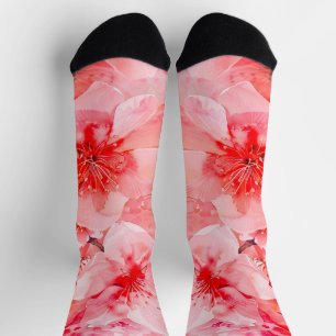 Watercolor Cherry Blossom Bliss Socks