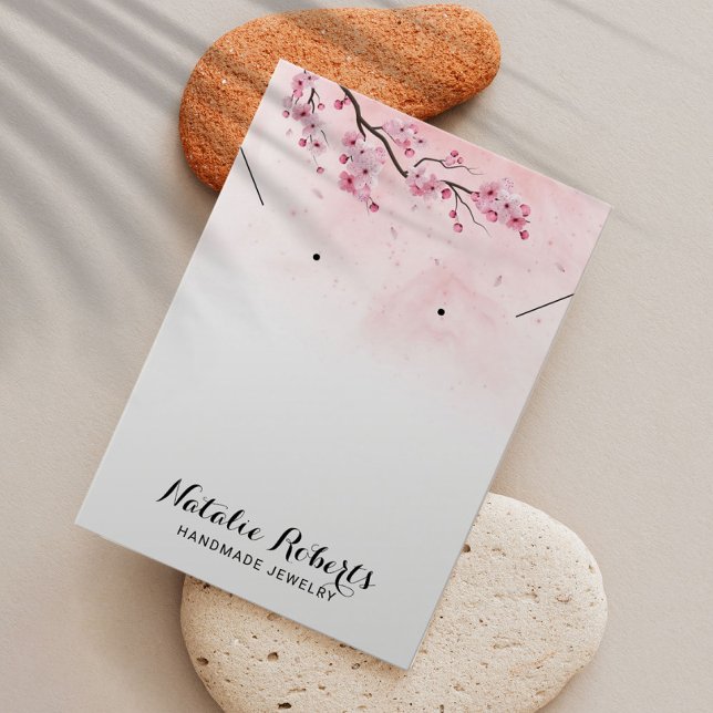 Watercolor Cherry Blossom Earring Necklace Display (Creator Uploaded)