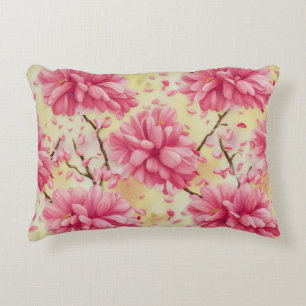 "Watercolor Cherry Blossom Floral Pattern" Decorative Cushion