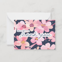 Watercolor Cherry Blossom Gratitude Thank You Note