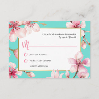 Watercolor Cherry Blossom Wedding RSVP