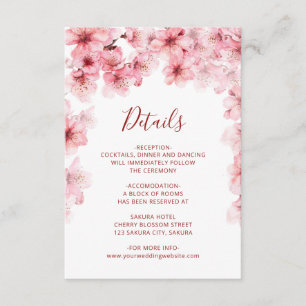 Watercolor Cherry Blossom White Enclosure Card