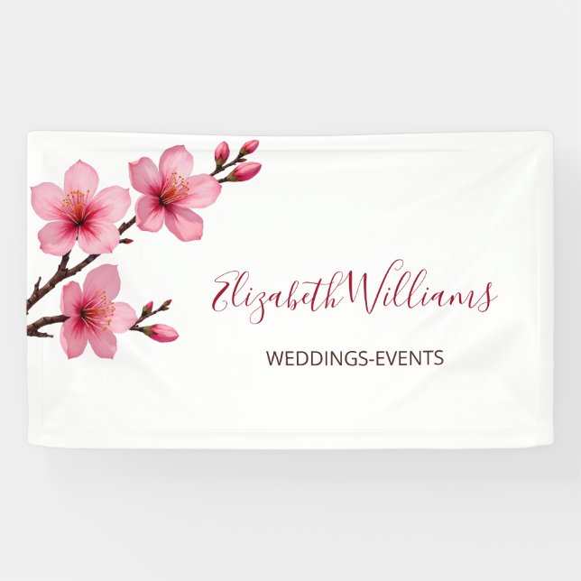 Watercolor Cherry Blossoms  Banner (Horizontal)