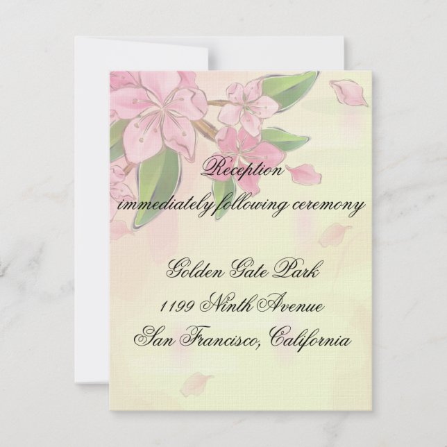 Watercolor Cherry Blossoms Butterflies Invitation (Front)
