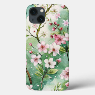 Watercolor Cherry Blossoms iPhone 13 Case